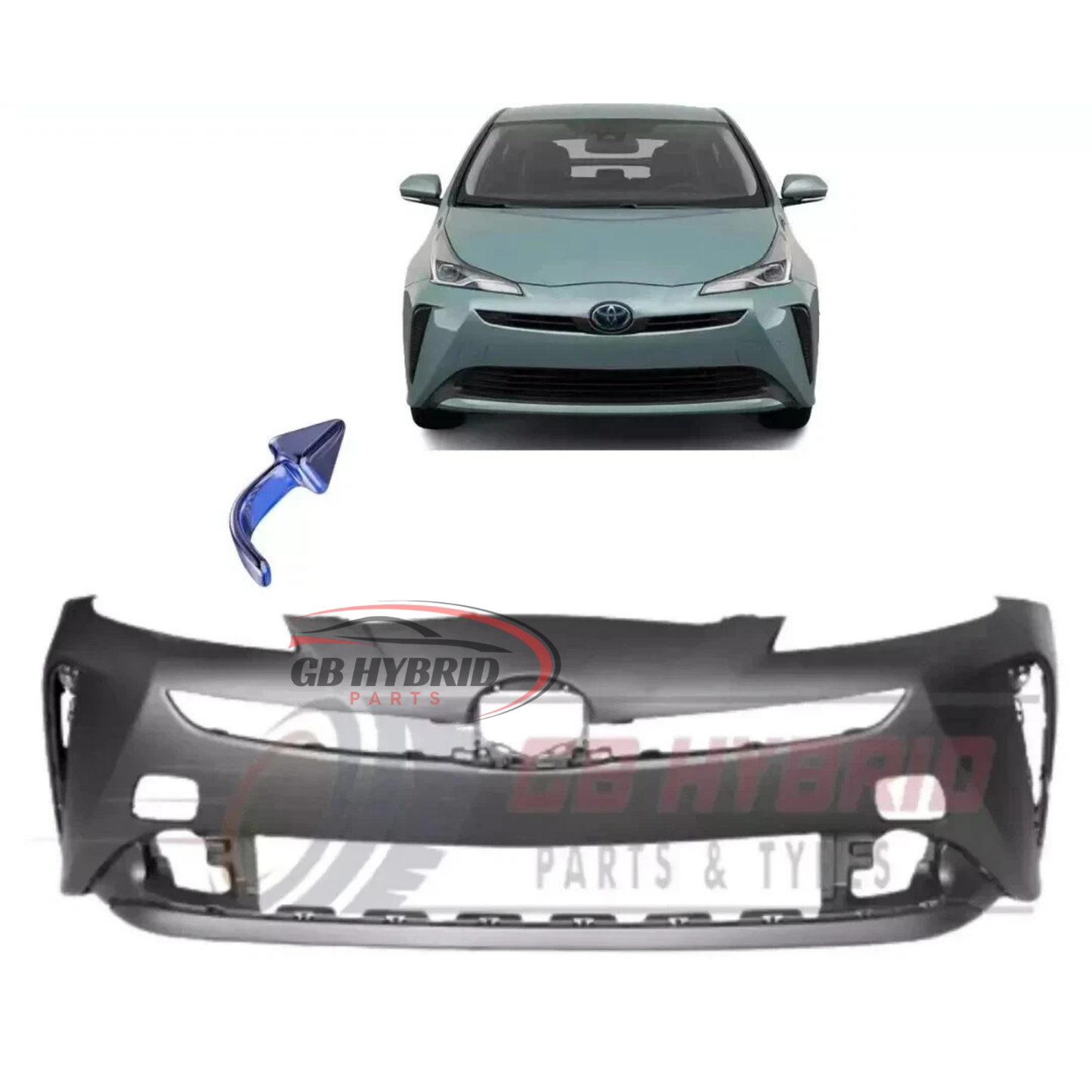 New Toyota Prius 2019-2022 Front Bumper Grey (Paint 1G3) GB Hybrid Parts