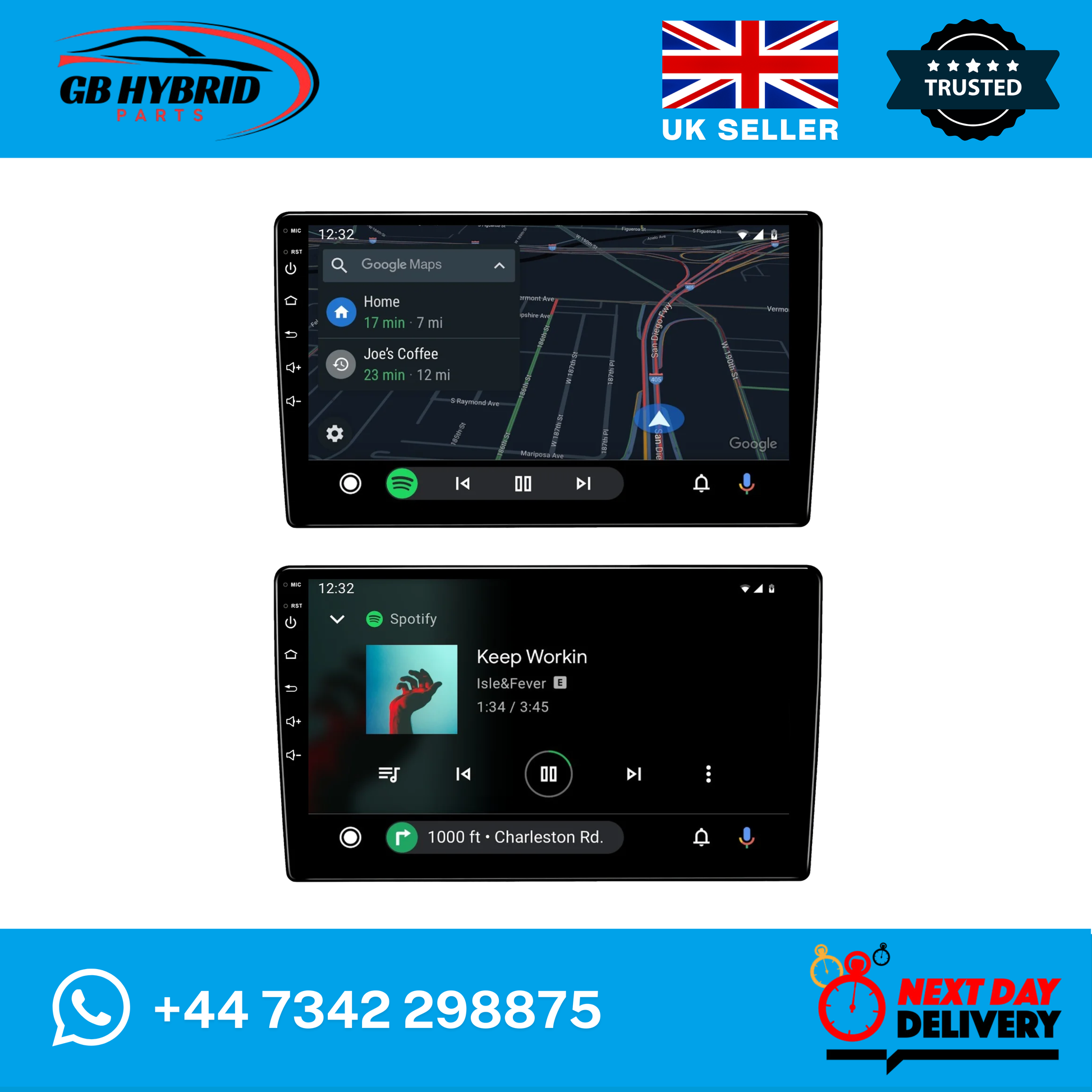 Android Carplay Toyota Yaris 2005 to 2012 Car Stereo Radio GPS Sat 4+64GB GB Hybrid Parts