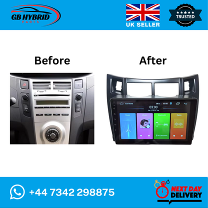 Android Carplay Toyota Yaris 2005 to 2012 Car Stereo Radio GPS Sat 4+64GB GB Hybrid Parts
