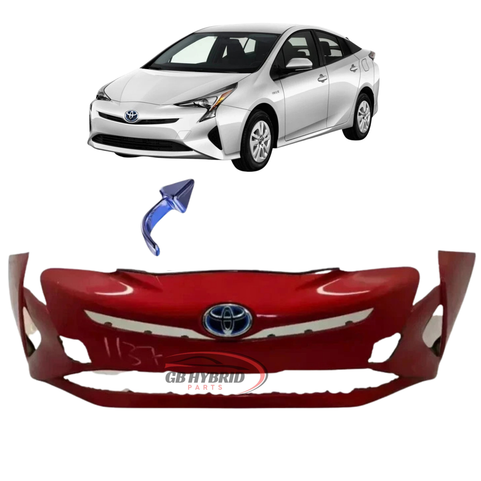 New Toyota Prius 2016 ~ 2018 Front Bumper Red (Paint 3R3) GB Hybrid Parts
