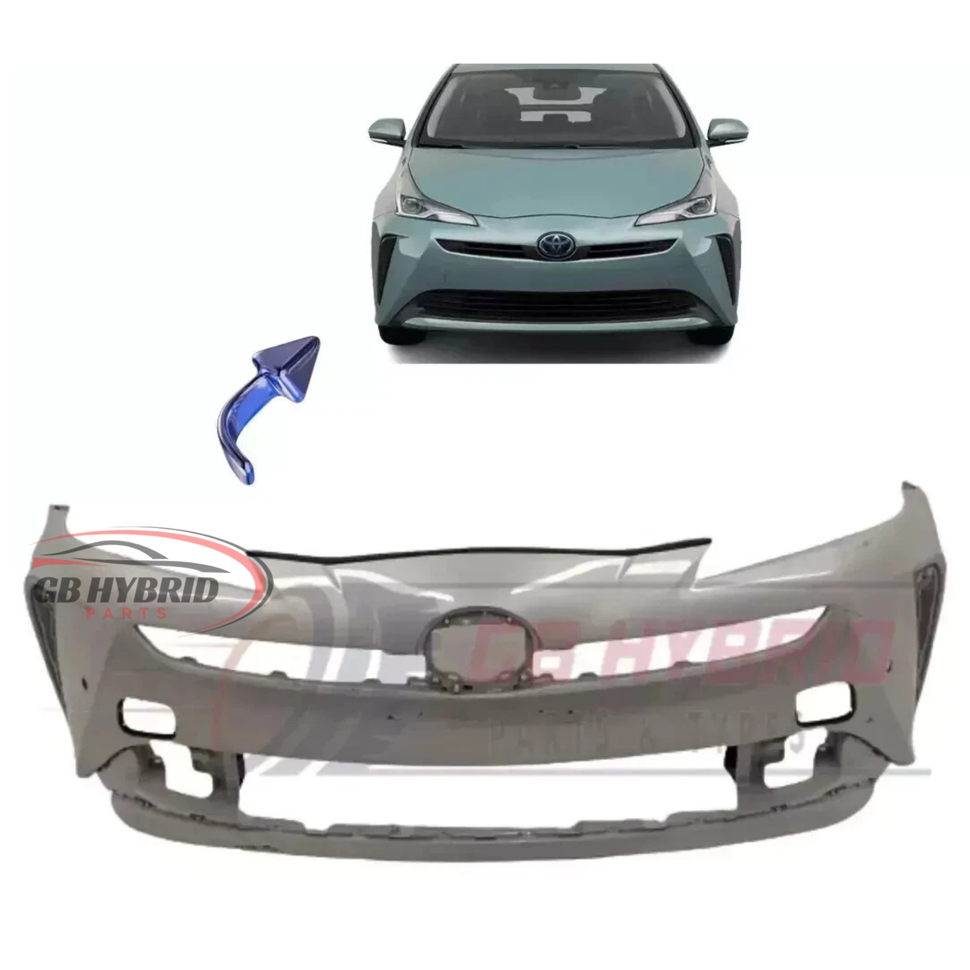 New Toyota Prius 2019-2022 Front Bumper Pearl White (Paint 070) GB Hybrid Parts