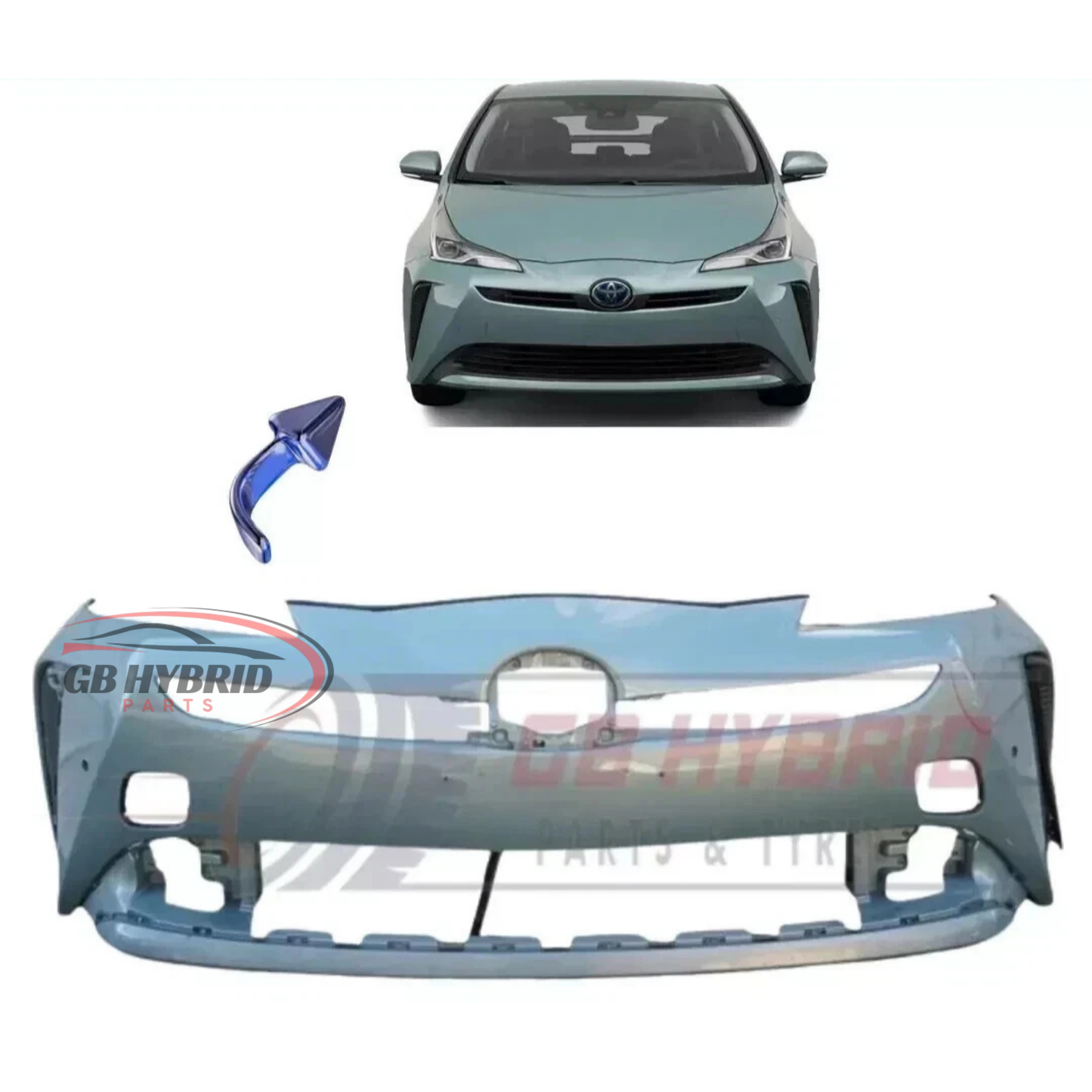 New Toyota Prius 2019-2022 Front Bumper Silver (Paint 1F7) GB Hybrid Parts